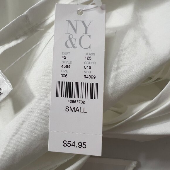 New York & Company 7th Avenue Design Studio Puff Sleeve Tie Front Top S NWT - Picture 10 of 13